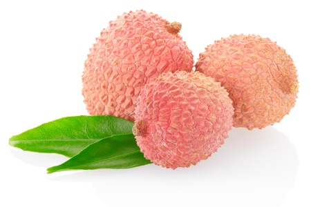 Lychee isolated on white, clipping path includedの写真素材