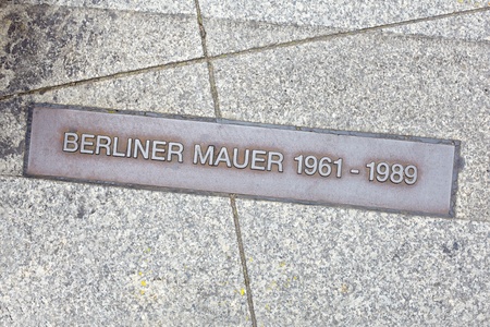 Berlin wall sign on the street, Berliner Mauer