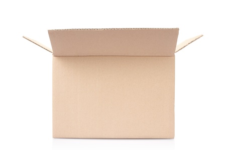 Cardboard box isolated on white, clipping path included