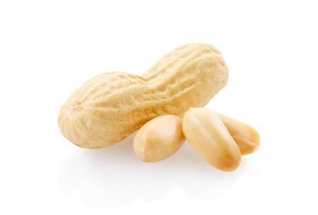 Peanuts isolated on white, clipping path included