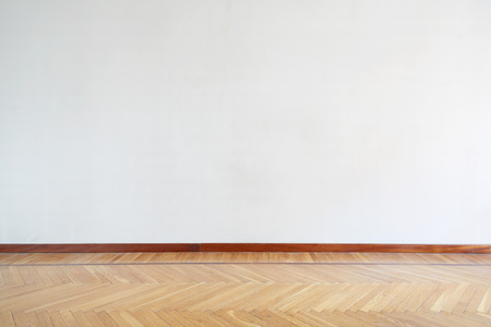 Empty room with wooden floor, parquetの写真素材