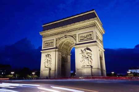 Triumphal Arch in Paris at night