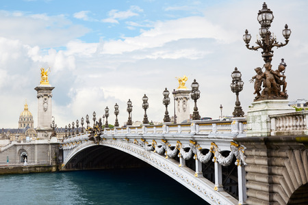 Pont Alexandre III bridge in Paris, Franceの写真素材