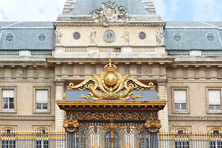 Justice Palace facade in Paris, Palais de Justiceのeditorial素材