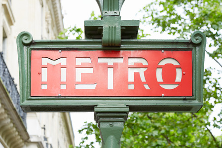 Paris subway, metro signのeditorial素材