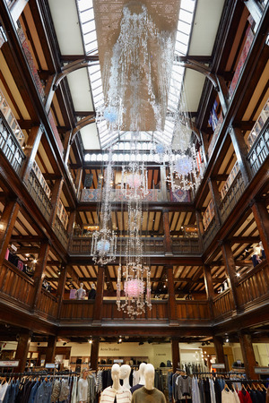 Liberty, luxury department store interior in Regent Street in Londonのeditorial素材