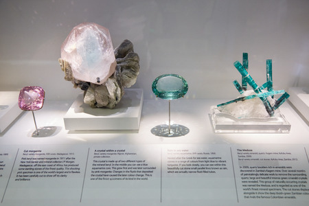 The vault in Natural History Museum mineral collection in Londonのeditorial素材