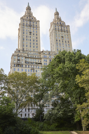 The San Remo building facade near Central Park on September 13, 2016 in New York. This is a luxury 27 floor apartment building in 145 Cenral Park West.のeditorial素材