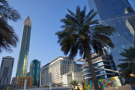 DUBAI, UNITED ARAB EMIRATES - NOVEMBER 23, 2019: Dubai financial district, modern skyscrapers and...