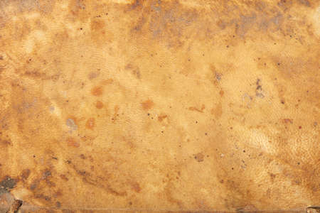 Old, stained leather parchment texture backgroundの写真素材