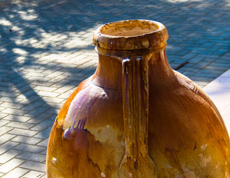 a jar used for oilの写真素材