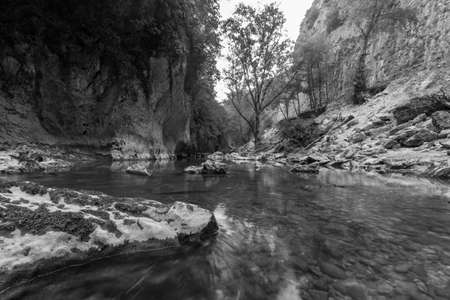 River landscape view near Frasassi caves