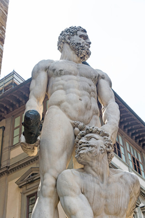 Hercules and Cacus statue at Piazza della Signoria i Florence, Italy.の写真素材