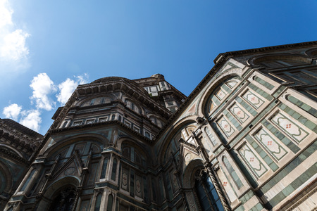Florence Cathedral Santa Maria dei Fiori, Brunelleschi Dome, Giotto tower, Italyの写真素材