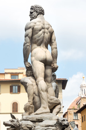 Hercules and Cacus statue at Piazza della Signoria i Florence, Italy.の写真素材