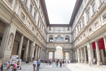 Florence, Italy - Agoust 04: The Uffizi Gallery is main museum in Florence, and among oldest and most famous art museums of Europe.のeditorial素材