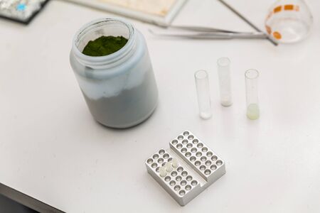 Chemical powder, for fill the pillsの写真素材