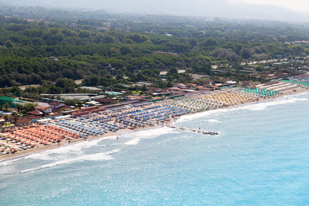 Versilia beach view from aboveの写真素材
