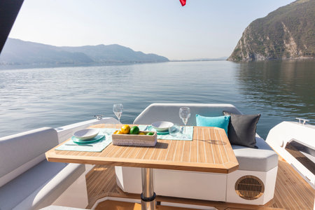 table setting luxury motor yacht