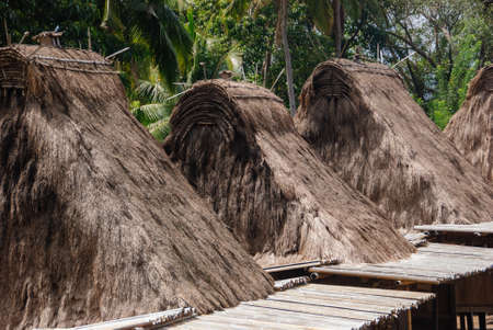 traditional village Bena on Flores Island Indonesiaの写真素材