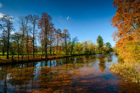 vista autunnale del lago dei giardini margherita di Bologna