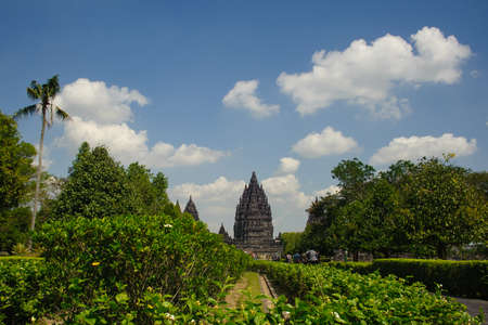 9th century Hindu temple Prambanan on Java Island, Indonesiaの写真素材