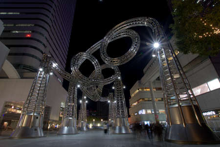 30 May 2020 Yokohama, Japan Metal Sculpture at Yokohama Landmark tower.のeditorial素材