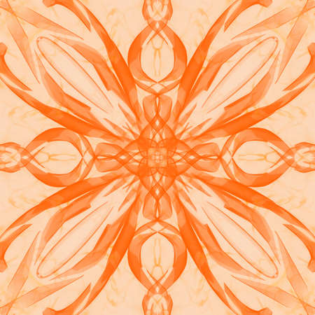 Raster color pattern. Design in orange color. Elegant abstract decoration.の写真素材