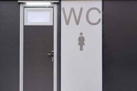 Entrance to the women's toilet. Space for lettering or designの写真素材