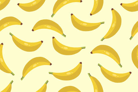 Vector of fresh banana seamless pattern, fruit or nature backgroundのイラスト素材