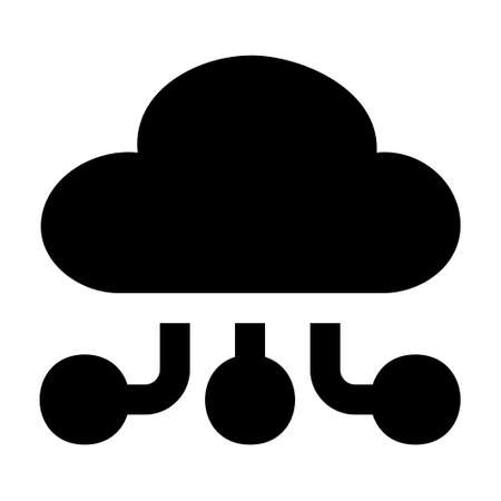Cloud Storage icon in solid style for any projects, use for website mobile app presentationのイラスト素材