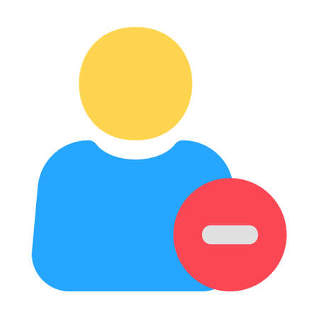 Delete User icon in flat style for any projects, use for website mobile app presentationのイラスト素材
