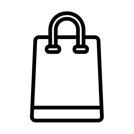 Shopping Bag icon in line style for any projects, use for website mobile app presentationのイラスト素材