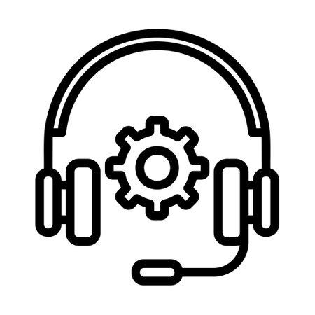 Customer Service icon in line style for any projects, use for website mobile app presentationのイラスト素材