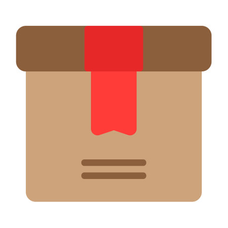 Package icon in flat style for any projects, use for website mobile app presentationのイラスト素材