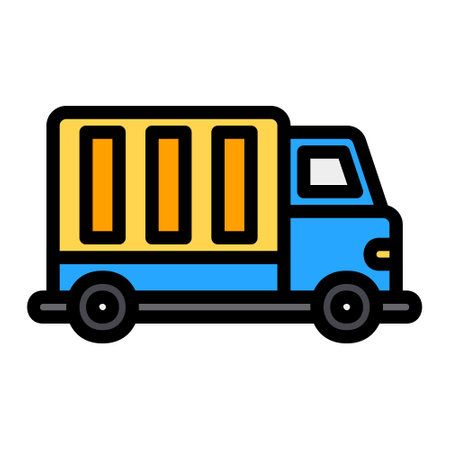 Delivery Truck icon in filled line style for any projects, use for website mobile app presentationのイラスト素材