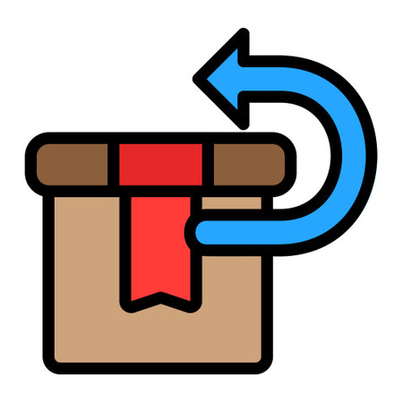 Return icon in filled line style for any projects, use for website mobile app presentationのイラスト素材