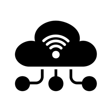 Cloud Computing icon in solid style about internet of things for any projects, use for website mobile app presentationのイラスト素材