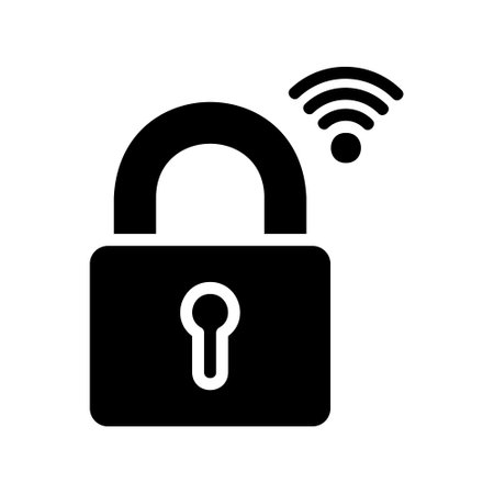 Padlock icon in solid style about internet of things for any projects, use for website mobile app presentationのイラスト素材