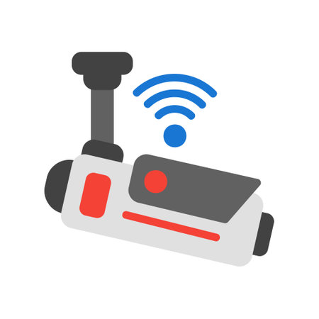 CCTV in flat style about internet of things for any projects, use for website mobile app presentationのイラスト素材