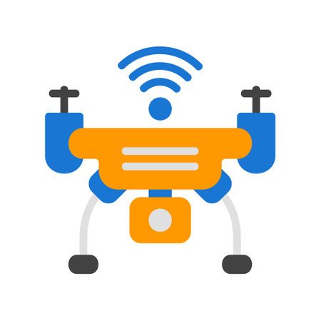 Drone in flat style about internet of things for any projects, use for website mobile app presentationのイラスト素材