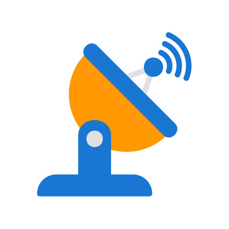 Satellite dish in flat style about internet of things for any projects, use for website mobile app presentationのイラスト素材