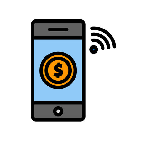 Money Transfer icon in filled line style about internet of things for any projects, use for website mobile app presentationのイラスト素材