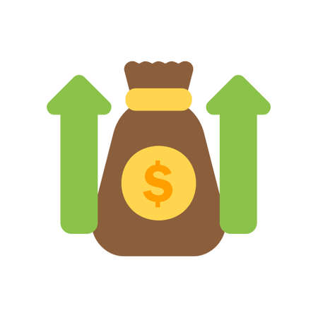 Money Growth icon in flat style about marketing and growth for any projects, use for website mobile app presentationのイラスト素材