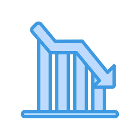 Loss icon in blue style about marketing and growth for any projects, use for website mobile app presentationのイラスト素材