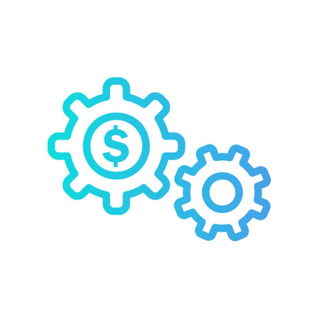 Setting icon in gradient style about marketing and growth for any projects, use for website mobile app presentationのイラスト素材