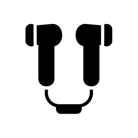 Earphone icon in solid style about multimedia for any projects, use for website mobile app presentationのイラスト素材