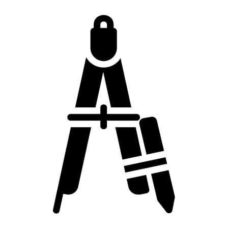 Compass icon in solid style for any projects, use for website mobile app presentationのイラスト素材