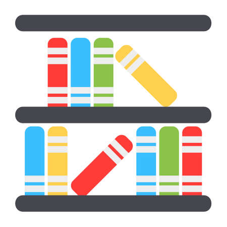 Library icon in flat style for any projects, use for website mobile app presentationのイラスト素材