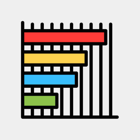 Vector illustration of bar chart icon in filled line style for any projects, use for website mobile app presentationのイラスト素材